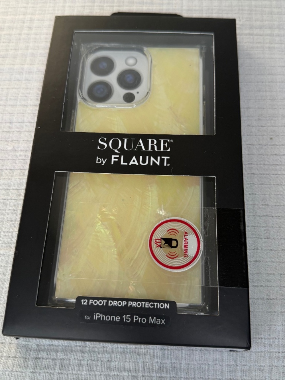 Flaunt Square Butter Yellow Mother of Pearl iPhone 15 Pro Max Case New in Box